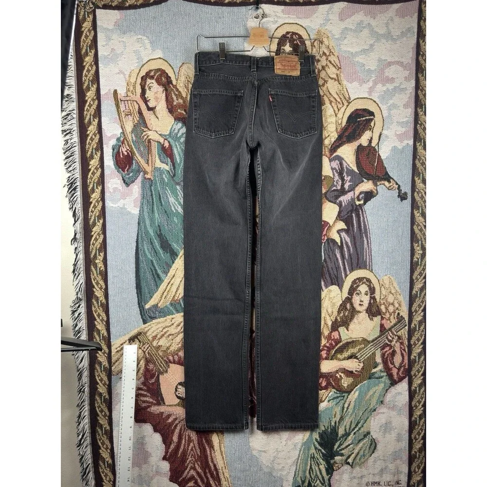 Vintage Levi's 501 Jeans Mens 30x36 (FITS 28x34) Black Button Fly USA Made 90s
